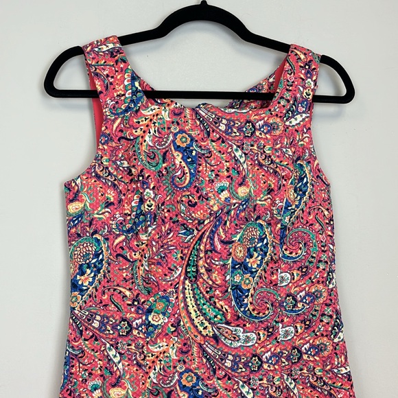 Talbots Pink Paisley Print Sleeveless Sheath Dress Size 2P - Picture 2 of 8